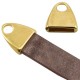 DQ metal end cap with eyelet Ø 10.2x2.2mm Gold